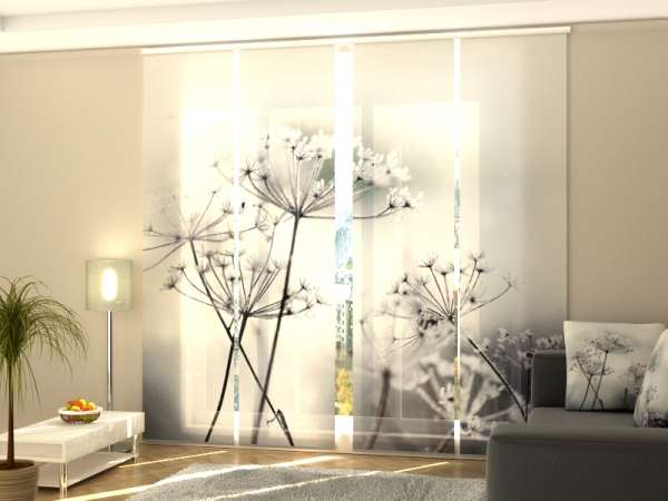 Rideau coulissant (1-4 pcs.) : GEL SUR LES FLEURS
