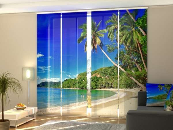 Rideau coulissant (1-4 pcs.) : PLAGE TROPICALE