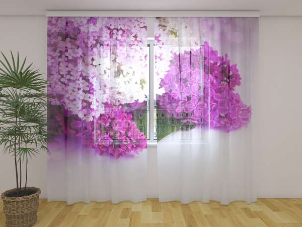 Rideau en mousseline : LILAS DE PARIS