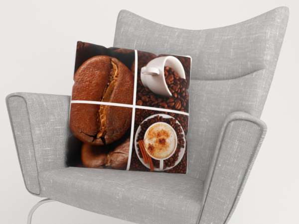 Housse de coussin : COLLAGE DE CAFÉ 2b