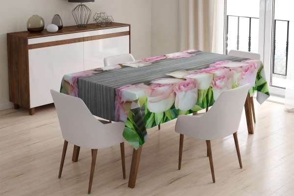 Nappe de table : ROSES ET BOIS