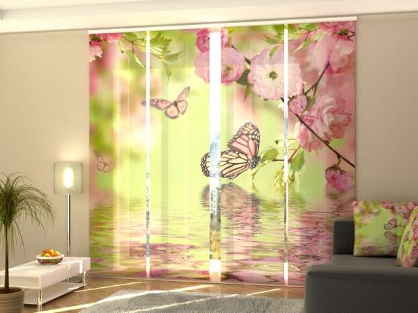 Rideau coulissant (1-4 pcs.) : LES PAPILLONS AU PRINTEMPS
