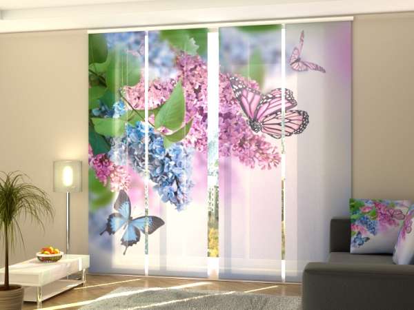Rideau coulissant (1-4 pcs.) : LILAS ET PAPILLONS