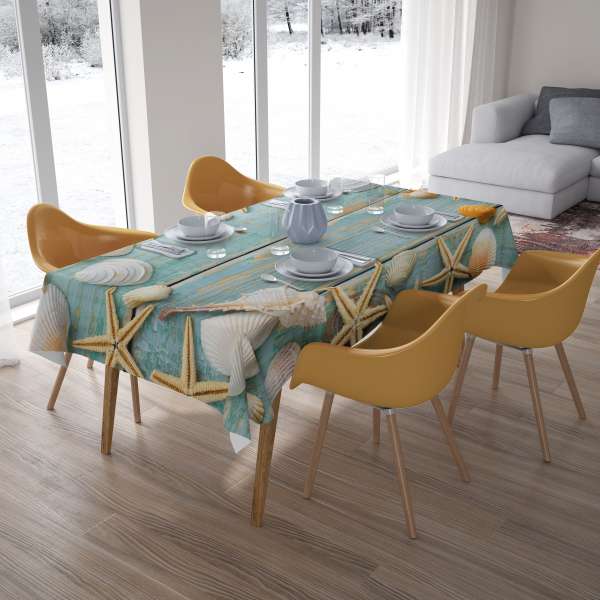 Nappe de table : COQUILLES SUR BOIS