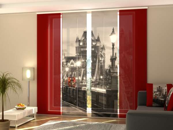 Rideau coulissant (1-4 pcs.) : BUS ROUGE DE LONDRES