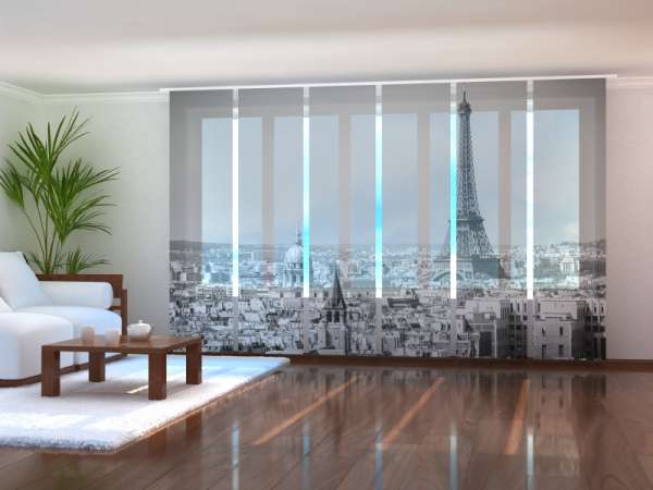 Rideau coulissant (1-6 pcs.) : PARIS NOIR ET BLANC