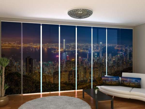 Rideau coulissant (1-8 pcs.) : VILLE PORTUAIRE LA NUIT