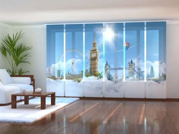 Rideau coulissant (1-6 pcs.) : CIEL SUR LONDRES