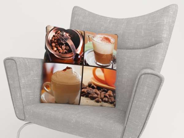 Housse de coussin : COLLAGE DE CAFÉ 5b