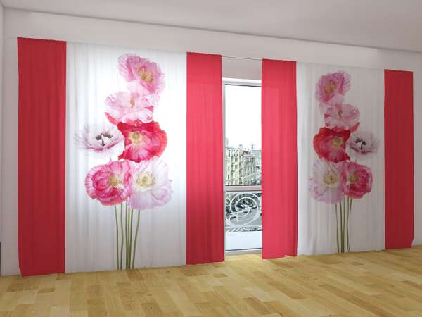 Rideau grand format : FLEURS ROSE