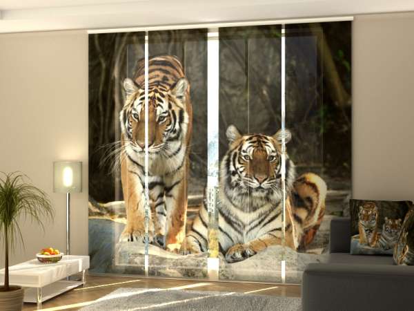 Rideau coulissant (1-4 pcs.) : TIGRE DE CHARME