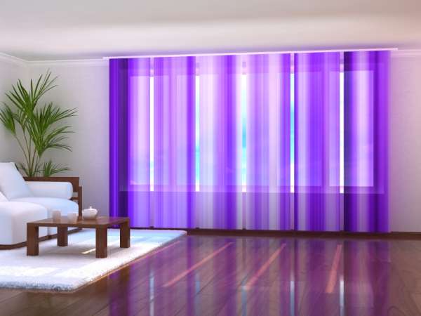 Rideau coulissant (1-6 pcs.) : LIGNES VIOLES