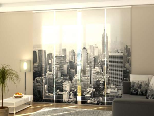 Rideau coulissant (1-4 pcs.) : NEW YORK NOIR ET BLANC