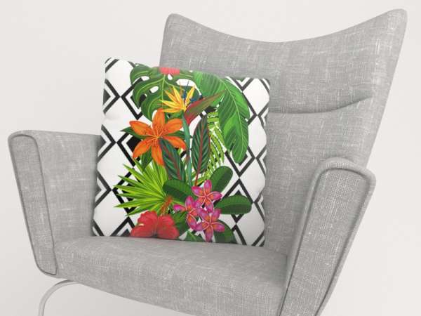 Housse de coussin : PLANTES TROPICALES