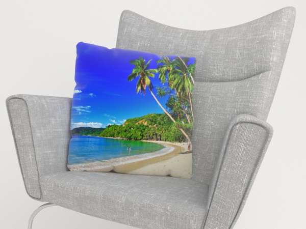 Housse de coussin : PLAGE TROPICALE