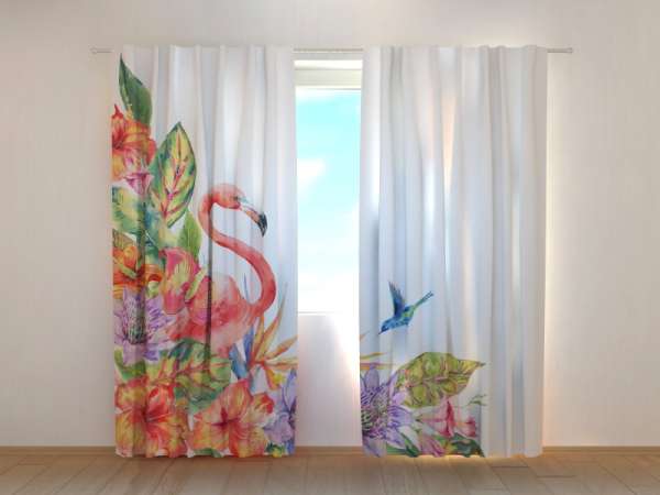 Rideau imprimé : FLAMANT TROPICAL