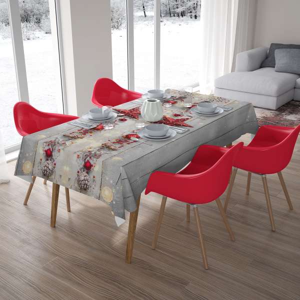 Nappe de table : ÉTOILE DE NOËL ROUGE