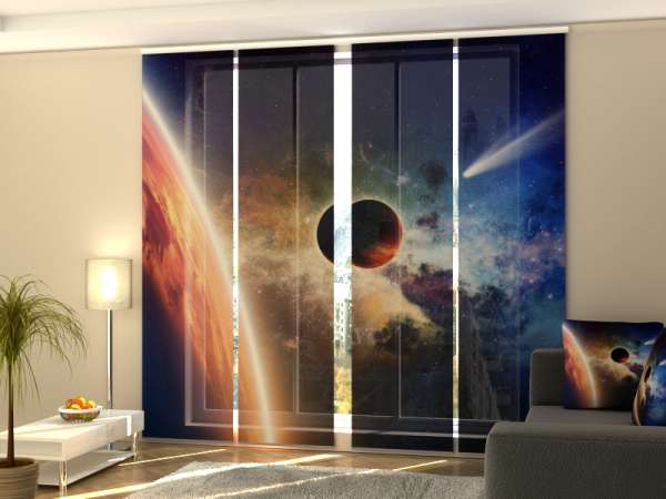 Rideau coulissant (1-4 pcs.) : ÉTOILES ET COMÈTES