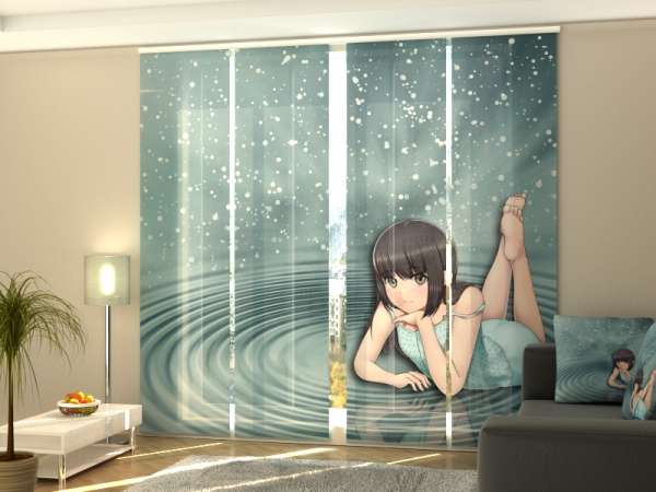 Rideau coulissant (1-4 pcs.) : LA FILLE ANIME