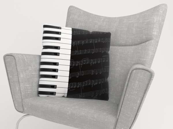 Housse de coussin : TOUCHES DE PIANO