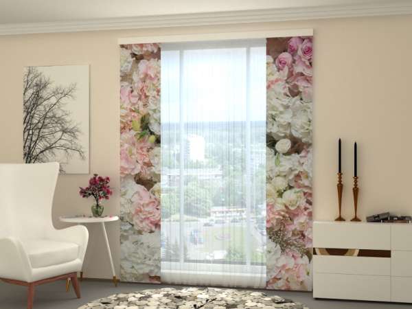 Rideau coulissant (1-2 pcs.) : MUR DE FLEURS