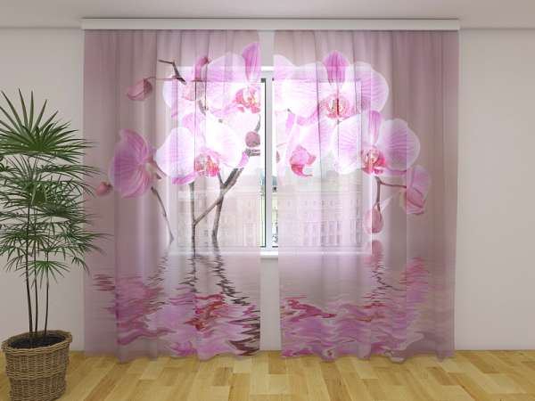 Rideau en mousseline : ORCHIDÉE DE LYS