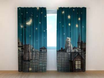 Rideau imprimé : CHAT SUR LE TOIT Rideau imprimé : CHAT SUR LE TOIT