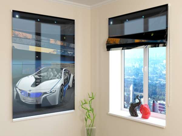 Store Romain : VOITURE DE SPORT BLANCHE