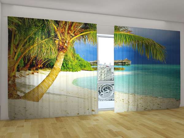 Rideau grand format : PLAGE DE SABLE TROPICALE