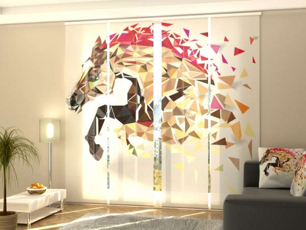 Rideau coulissant (1-4 pcs.) : ABSTRACTION DE CHEVAL