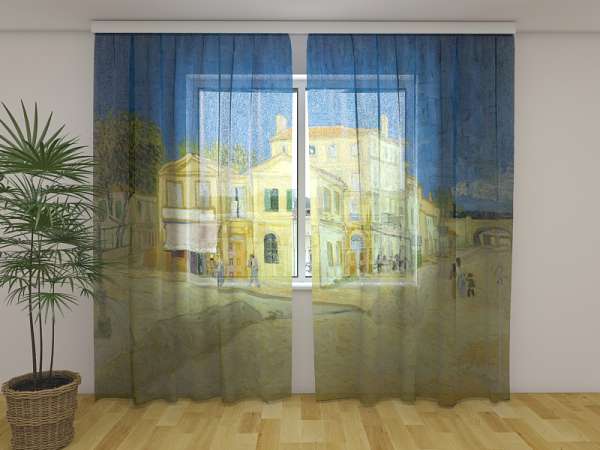 Rideau en mousseline : LA MAISON JAUNE