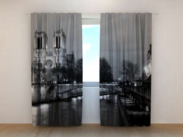 Rideau imprimé : NOTRE-DAME NOIR-BLANC