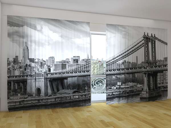 Rideau grand format : MANHATTAN BRIDGE NOIR ET BLANC