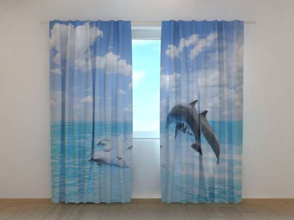Rideau imprimé : HAPPY DOLPHINS