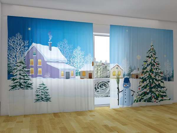 Rideau grand format : BONHOMME DE NEIGE