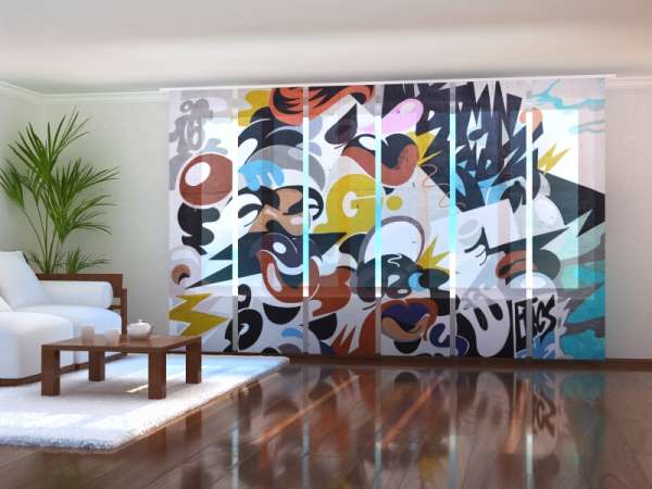 Rideau coulissant (1-6 pcs.) : PEINTURE DE RUE