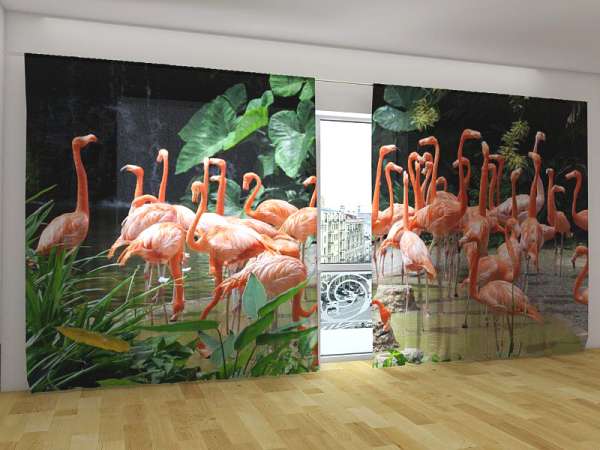 Rideau grand format : FLAMANTS ROSE
