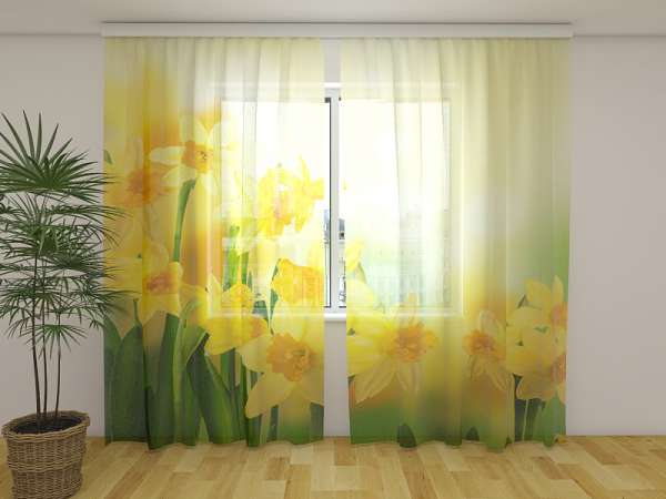 Rideau en mousseline : JONQUILLE JAUNE