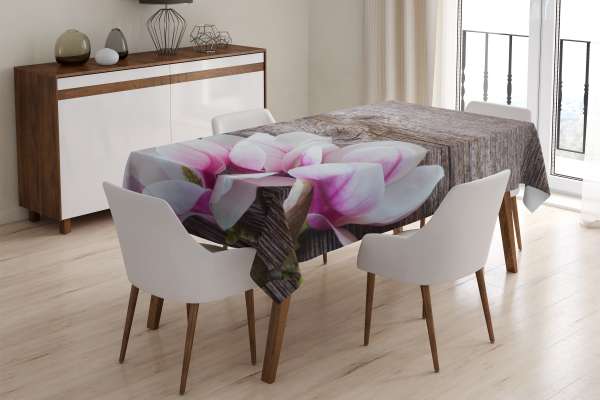 Nappe de table : MAGNOLIAS SUR LE BOIS