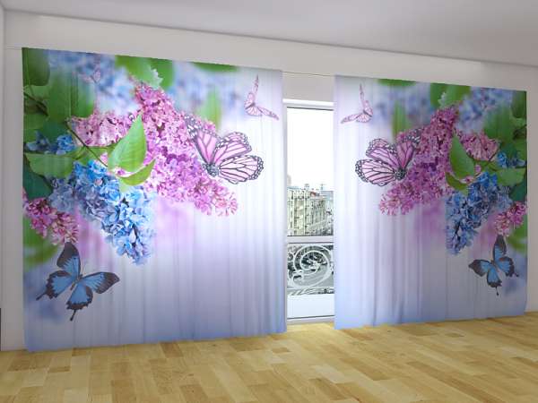 Rideau grand format : LILAS ET PAPILLONS 1