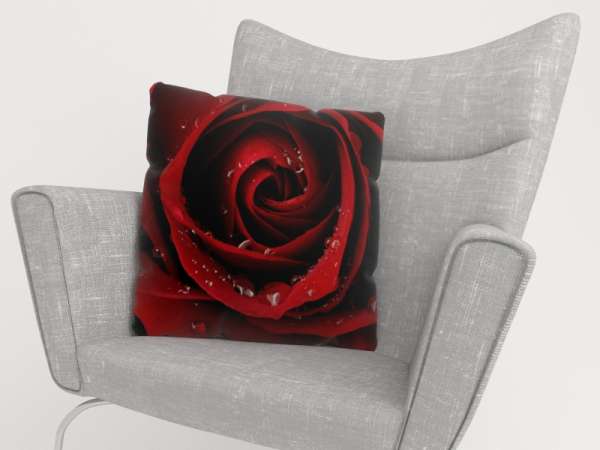 Housse de coussin : ROSE ROUGE