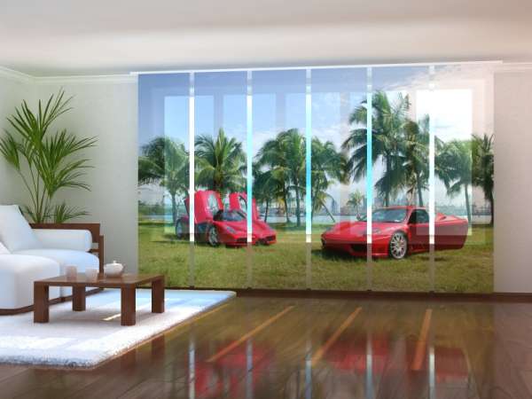 Rideau coulissant (1-6 pcs.) : FERRARI ROUGE