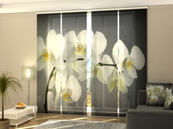 Rideau coulissant (1-4 pcs.) : ORCHIDÉE SAUVAGE