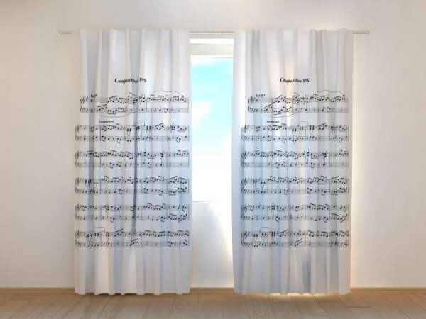 Rideau imprimé : NOTES DE MUSIQUE