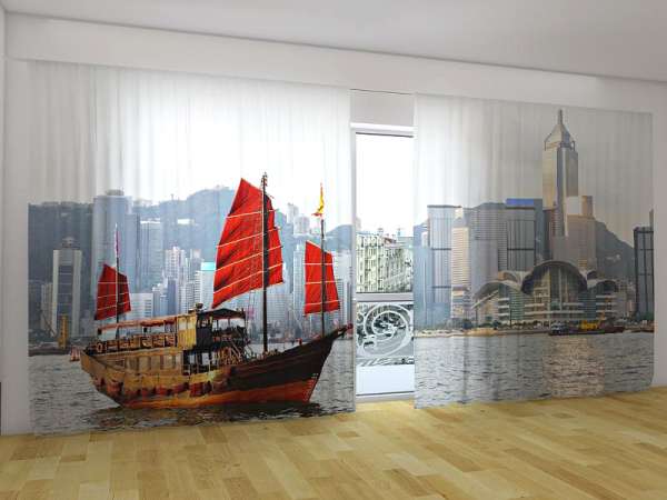 Rideau grand format : VOILIER D'EXTREME ORIENT