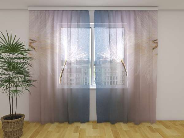 Rideau en mousseline : PISSENLIT EN APESANTEUR