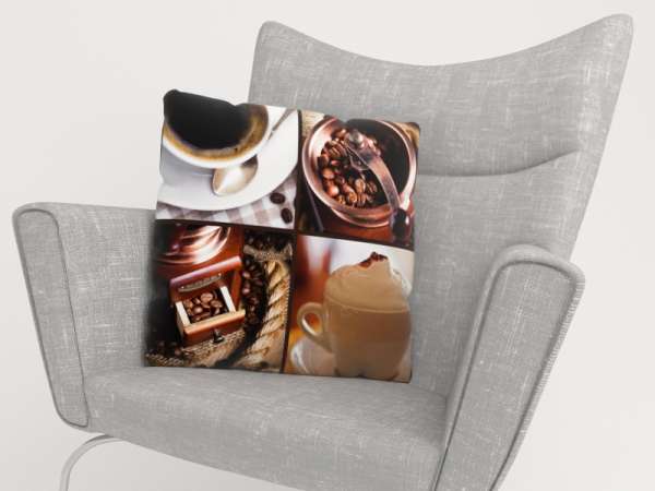 Housse de coussin : COLLAGE DE CAFÉ 5a