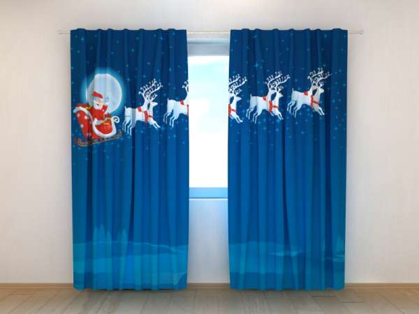 Rideau imprimé : DRÔLE DE PÈRE NOËL