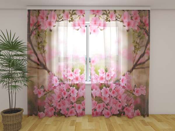 Rideau en mousseline : TEMPS DE FLEUR