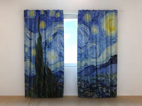Rideau imprimé : NUIT ÉTOILÉE DE VAN GOGH